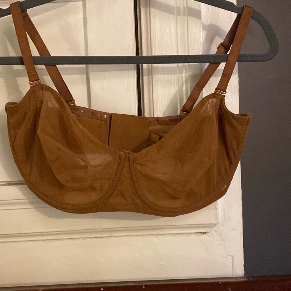 Skims full coverage sheer unlined bra nude brown-Jasper